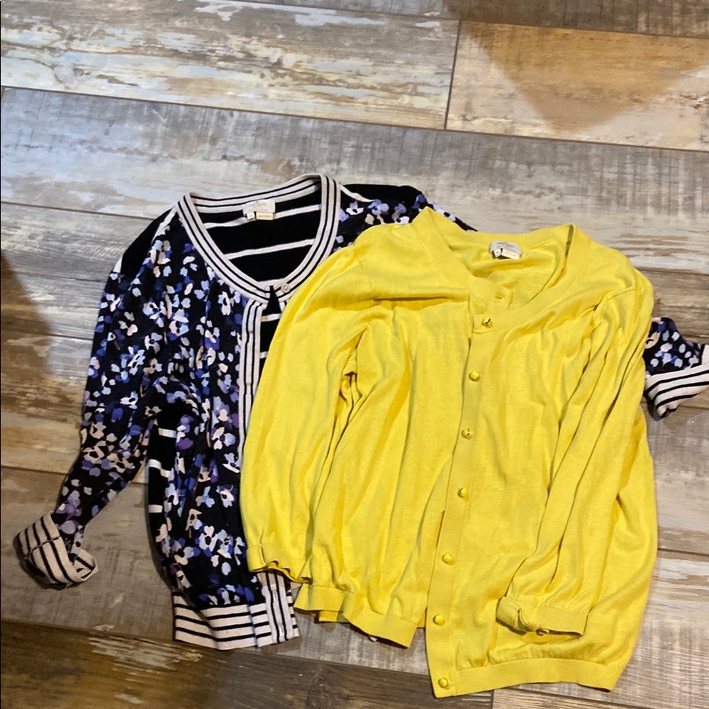 Kate Spade Yellow and Black Cardigan Set
